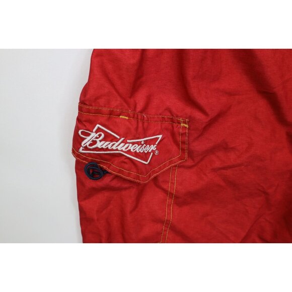 Vintage Y2K Anheuser Busch Budweiser Mens 38 All Over Print Board Shorts Trunks - Picture 5 of 14